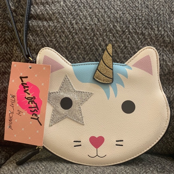 BETSEY JOHNSON Handbags - NWT BETSEY JOHNSON kitty/unicorn wristlet